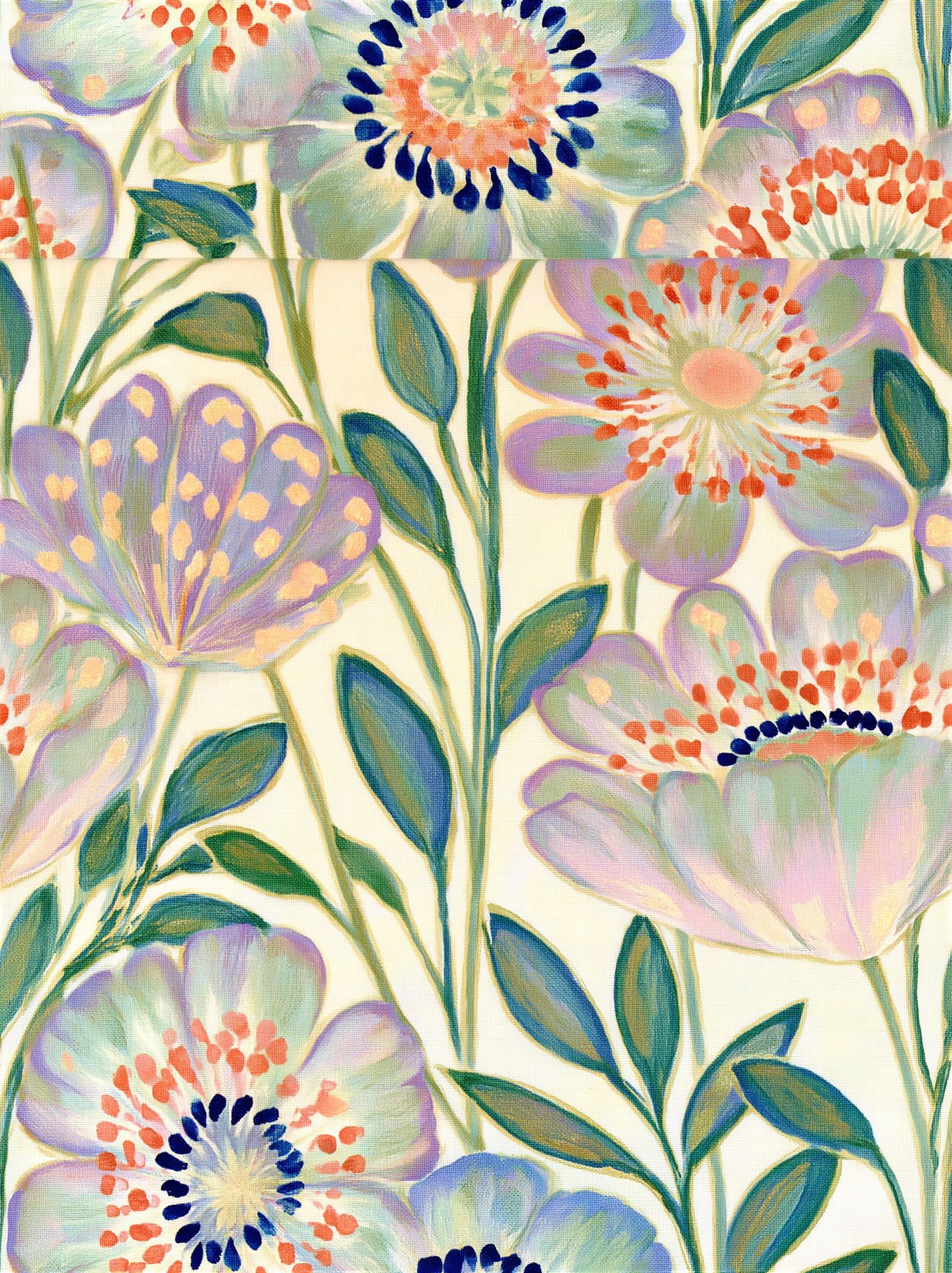 Pastel Floral Garden Illustration Poster. poster — botanical art