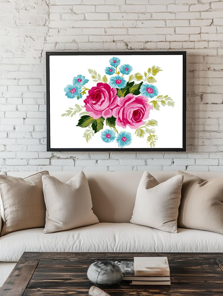 Floral Bouquet Illustration Poster. room preview