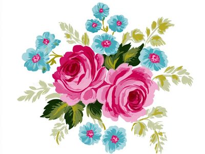 Floral Bouquet Illustration Poster.