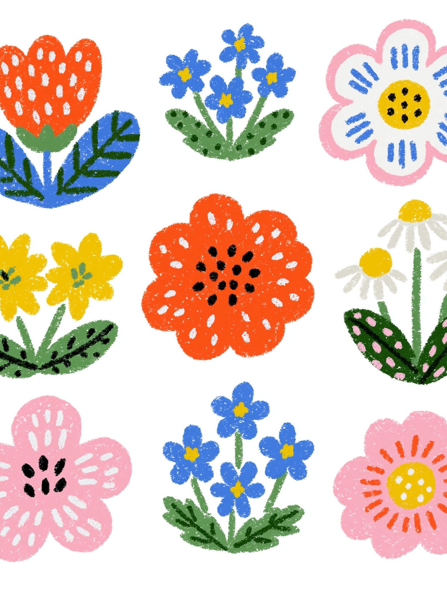 Playful Floral Garden Print. poster — botanical art