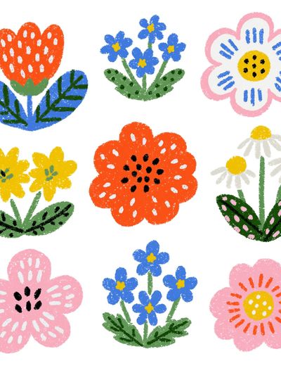 Playful Floral Garden Print.