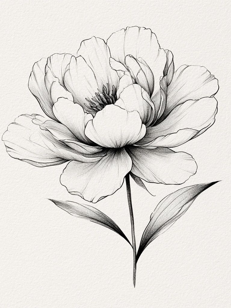 Botanical Flower Line Art Poster. poster detail