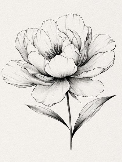 Botanical Flower Line Art Poster. poster