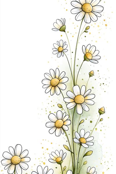 Wild Daisies Watercolor Poster. poster