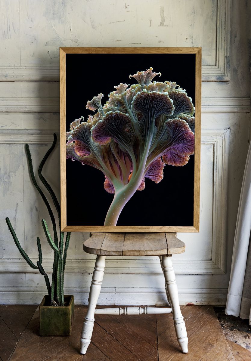Exotic Mushroom Botanical Print. room preview