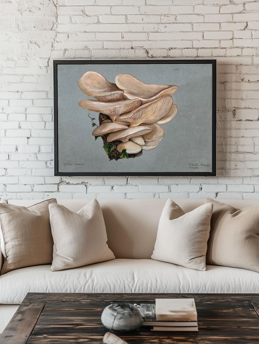 Mushroom Study — Botanical Print. — room view 1