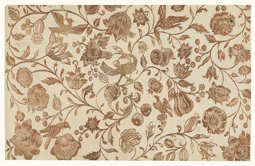 Vintage Floral Vine Pattern Print. poster detail