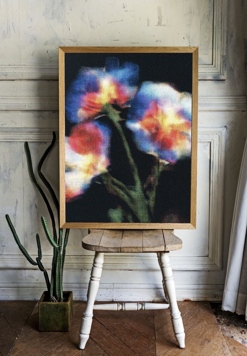 Glowing Poppy Bloom Illustration Poster. room preview
