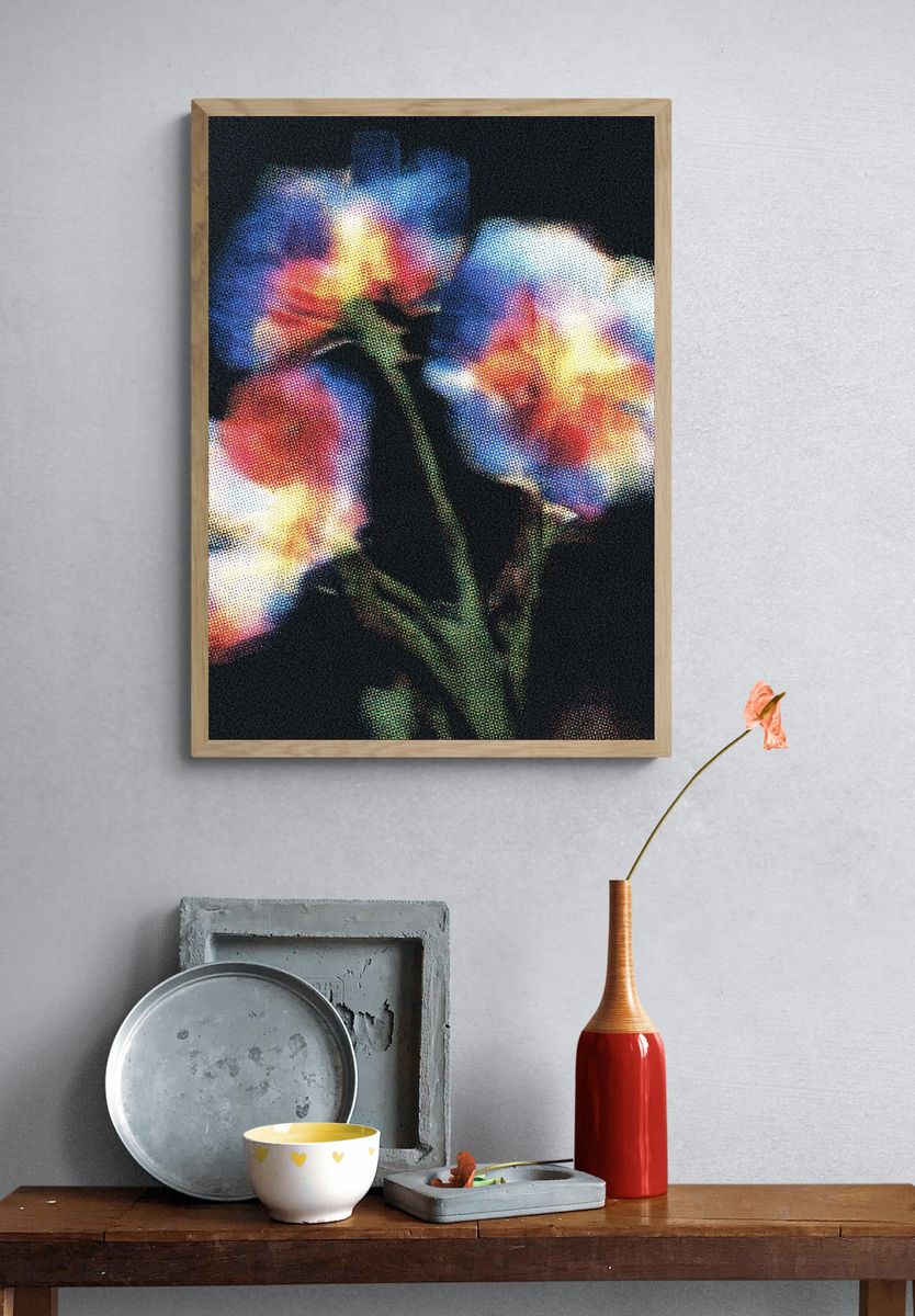 Glowing Poppy Bloom Illustration Poster. — room view 3