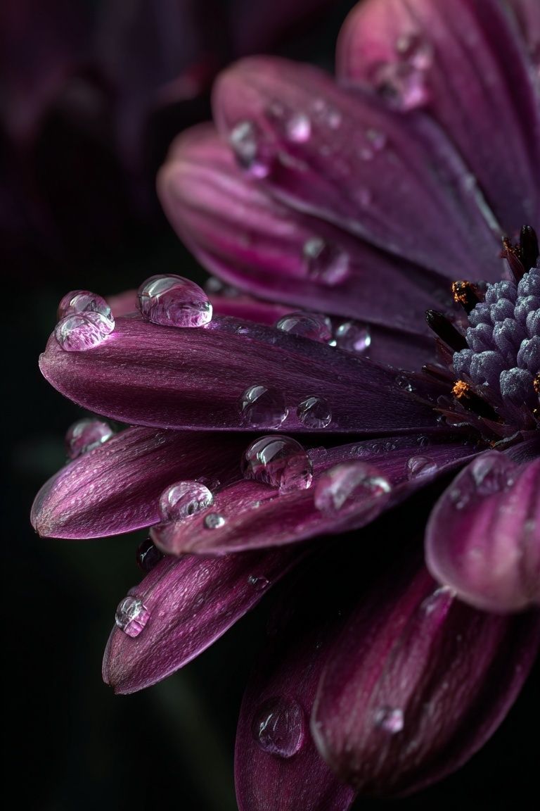 Purple Dahlia Macro Photography Poster. poster — botanical art