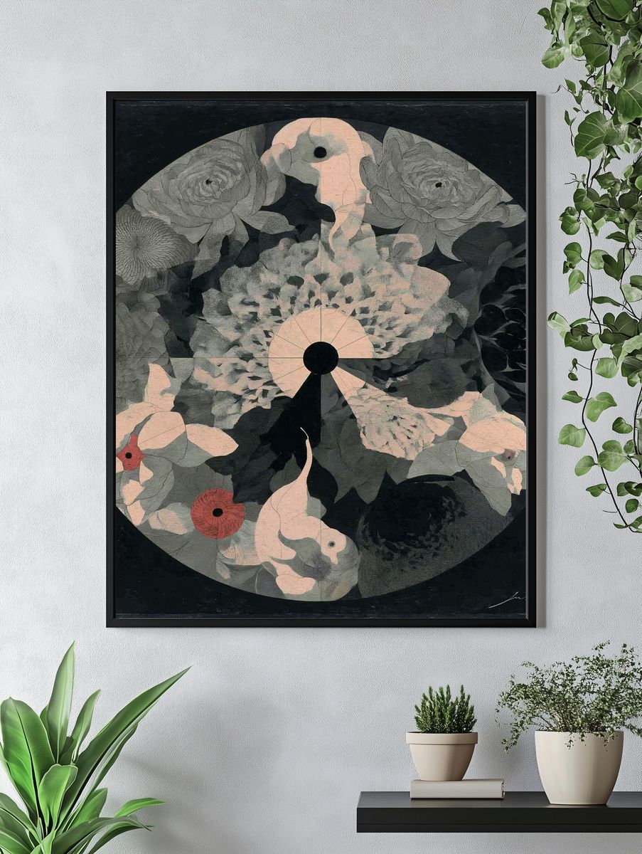 Floral Mandala Contemporary Print. — room view 4