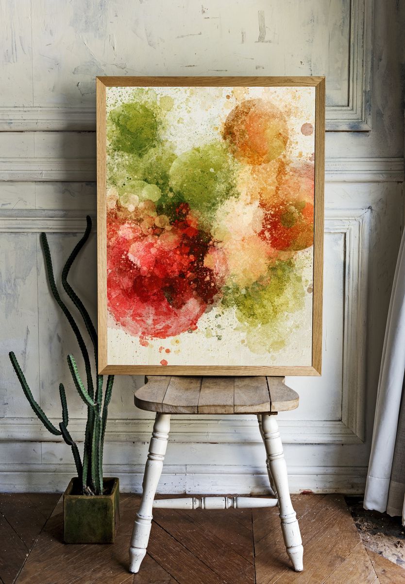 Autumn Watercolor Bloom Poster. room preview