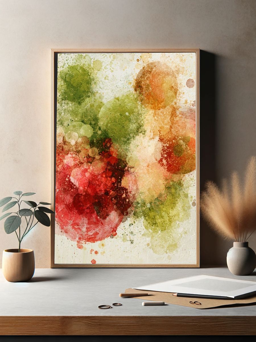 Autumn Watercolor Bloom Poster. — room view 2