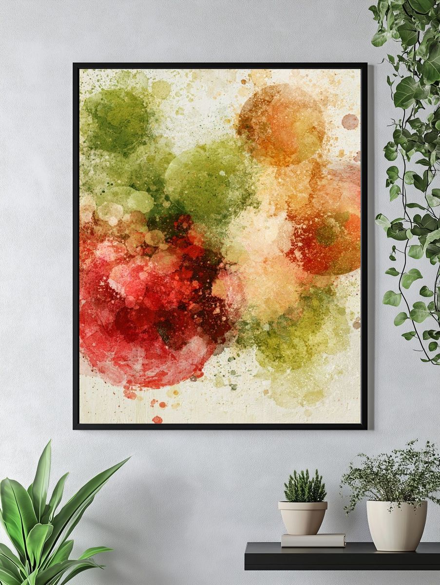 Autumn Watercolor Bloom Poster. — room view 4