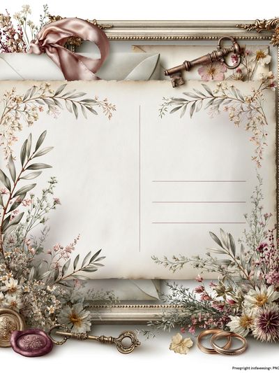 Vintage Floral Letter Frame Poster.