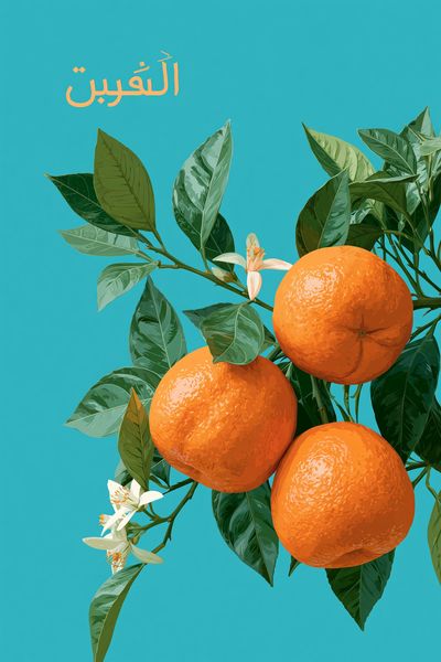 Orange Branch Botanical Print.