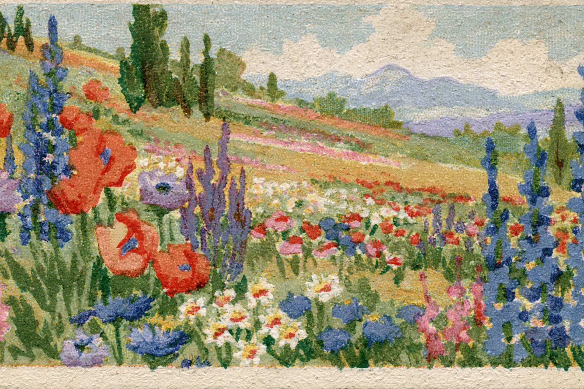 Wildflower Meadow Landscape Print. poster detail