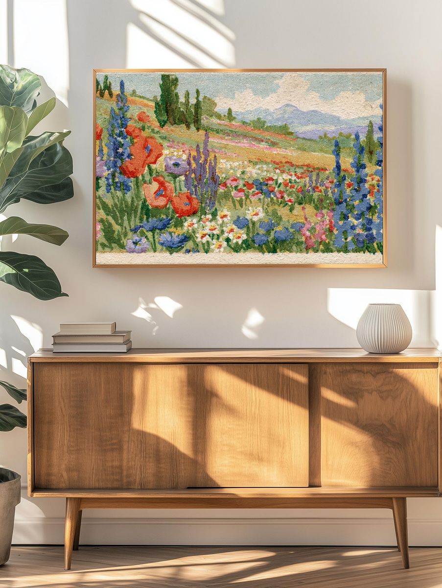 Wildflower Meadow Landscape Print. — room view 3