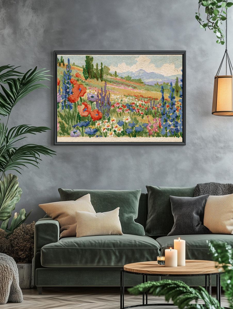 Wildflower Meadow Landscape Print. — room view 4