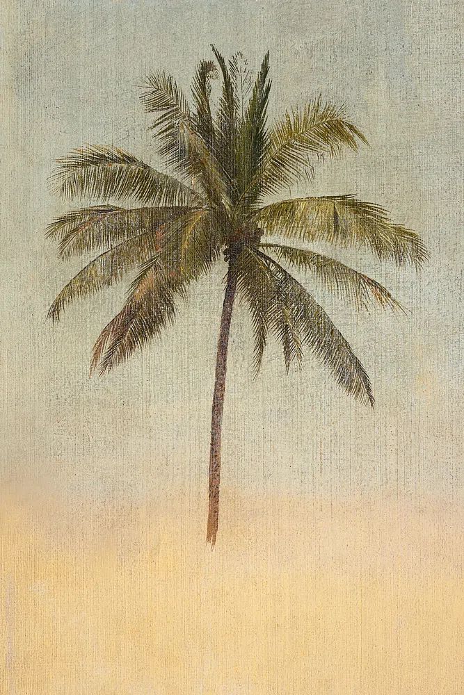 Trunk top palm tree painting. poster detail