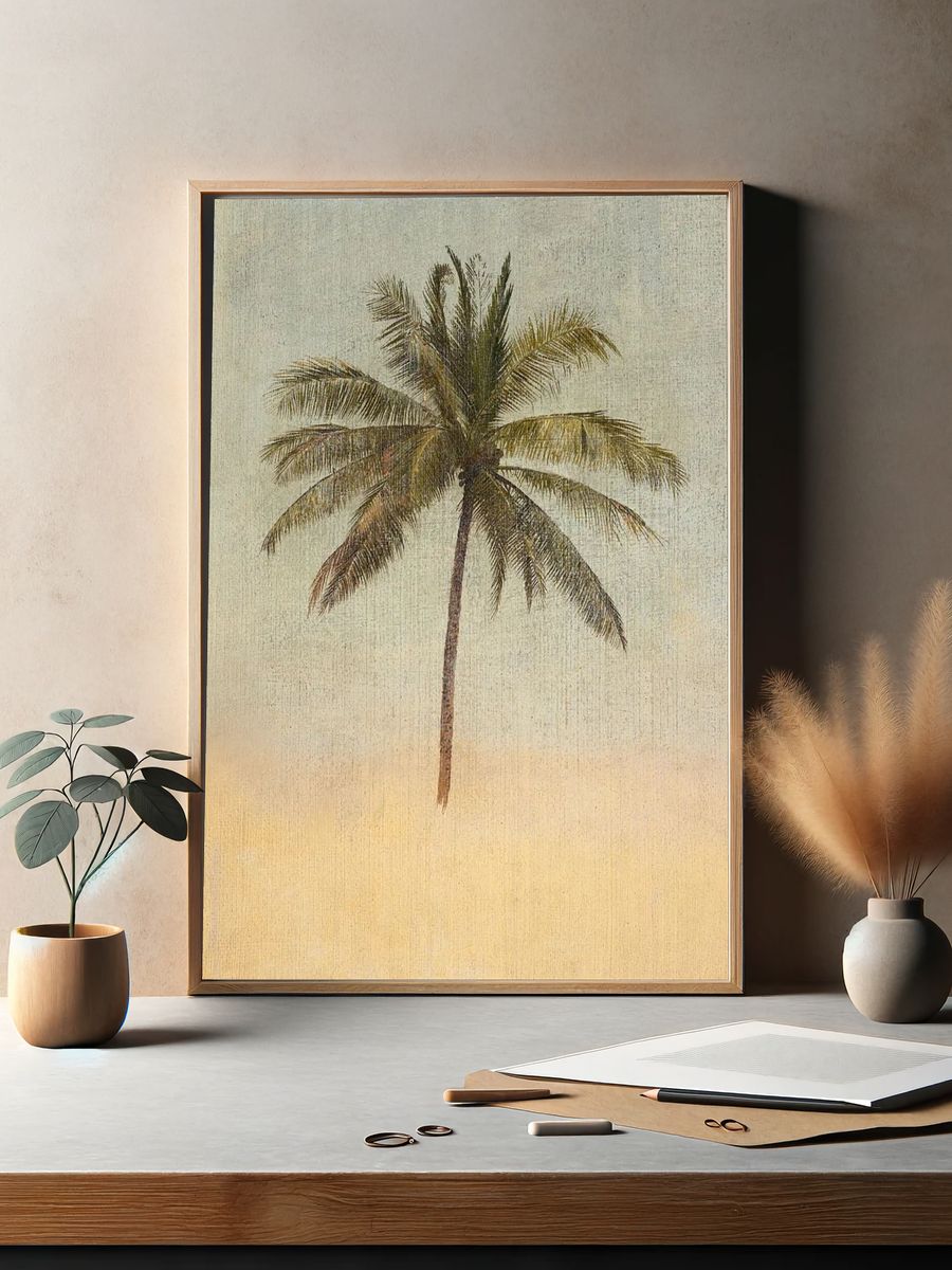 Trunk top palm tree painting. — room view 2