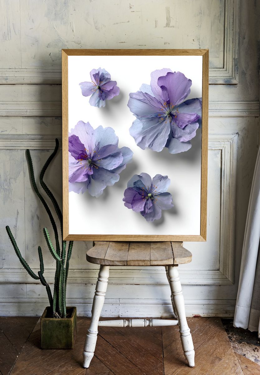 Lavender Blossom Botanical Print. — room view 1