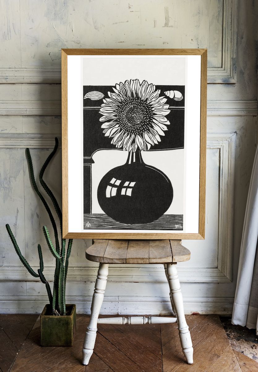 Sunflower (Zonnebloem) (1914) print high. — room view 1