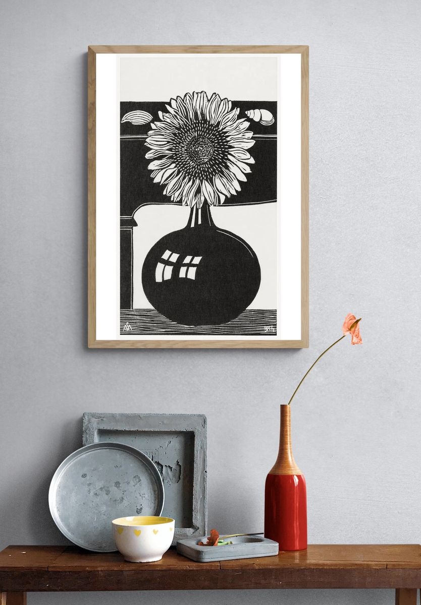 Sunflower (Zonnebloem) (1914) print high. — room view 3