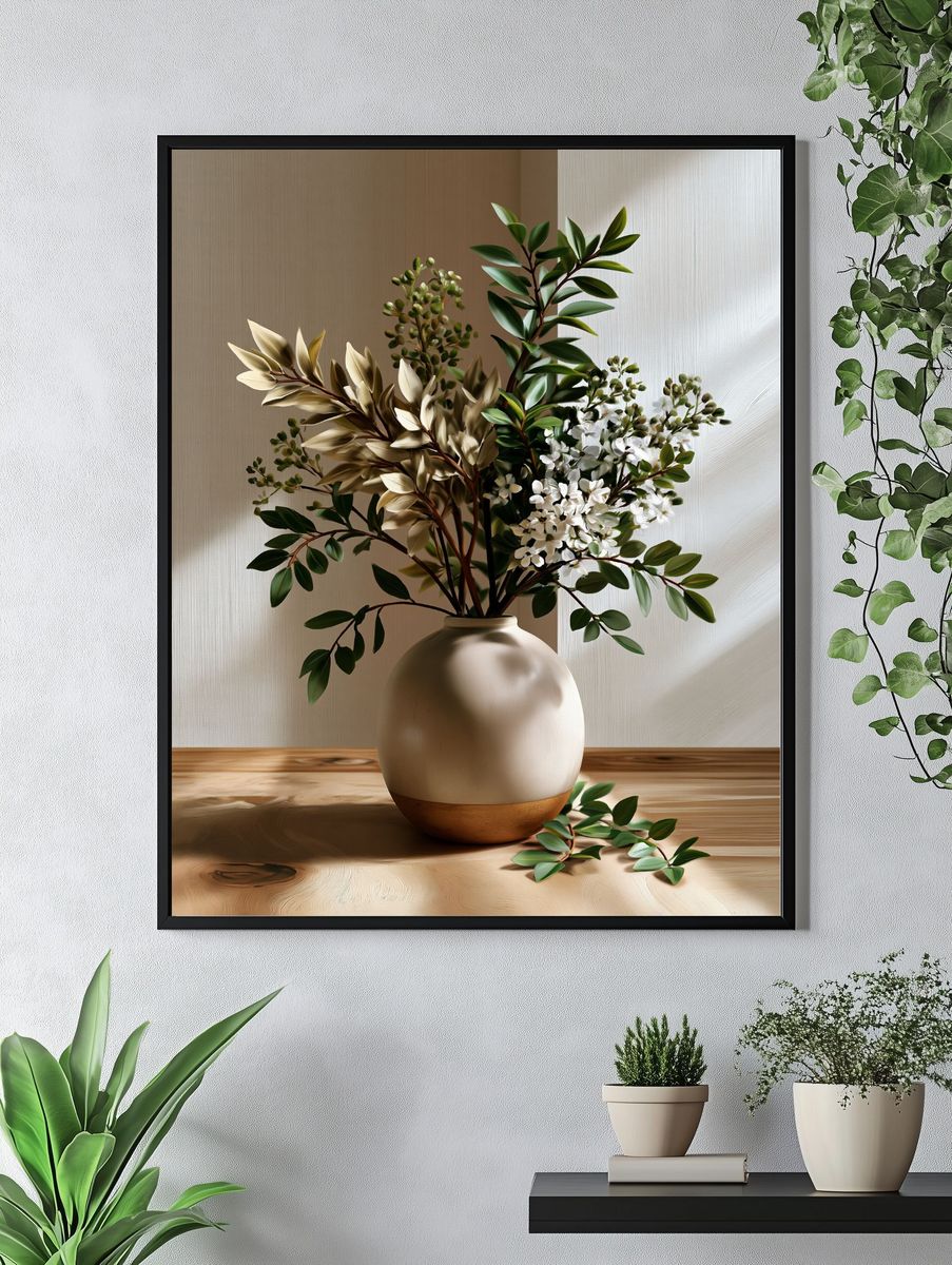 Botanical Vase Still Life Print. — room view 4