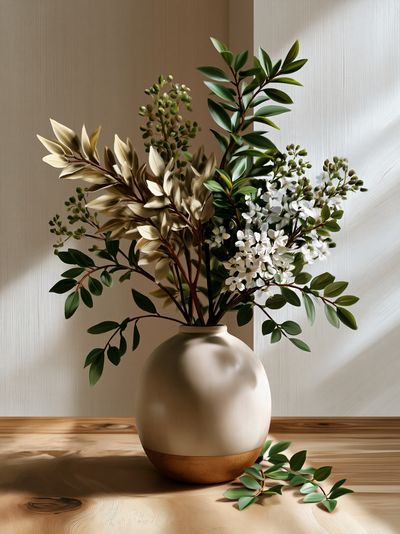 Botanical Vase Still Life Print. poster