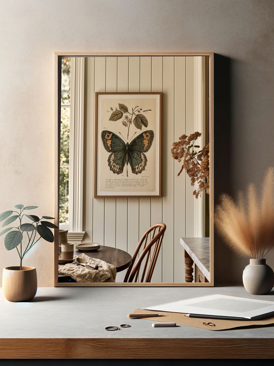 Butterfly Botanical Print Poster. — room view 2