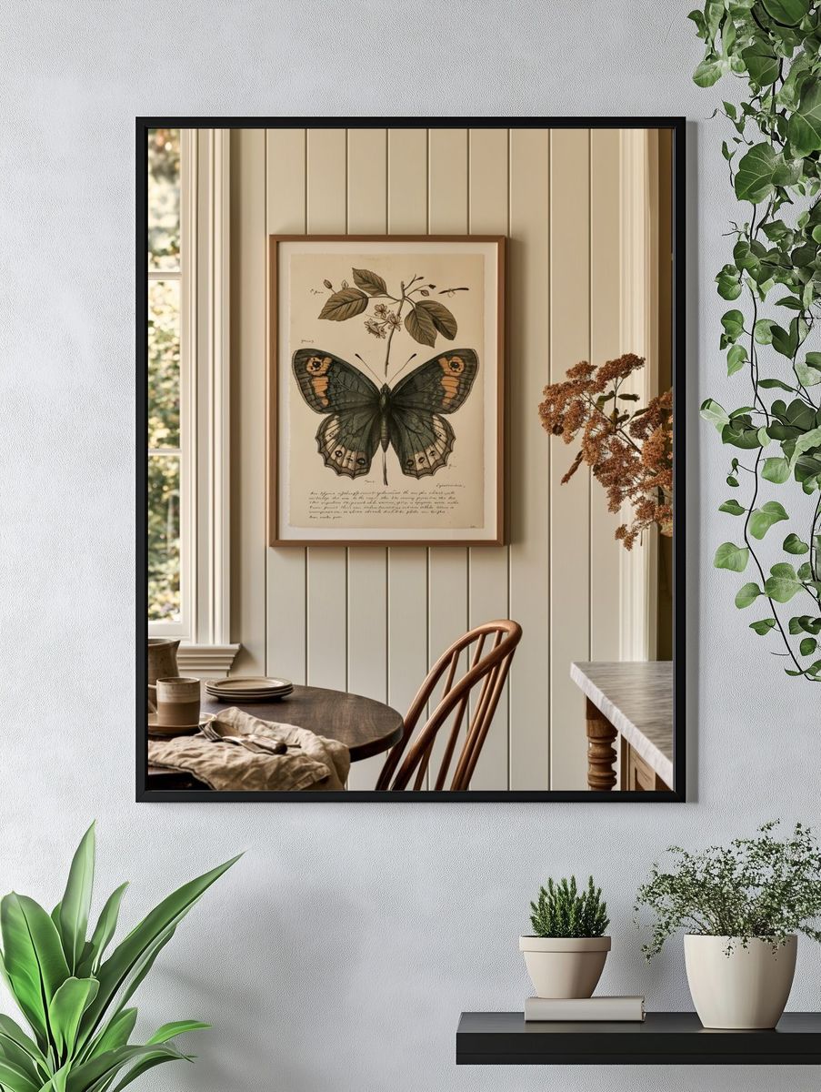 Butterfly Botanical Print Poster. — room view 4