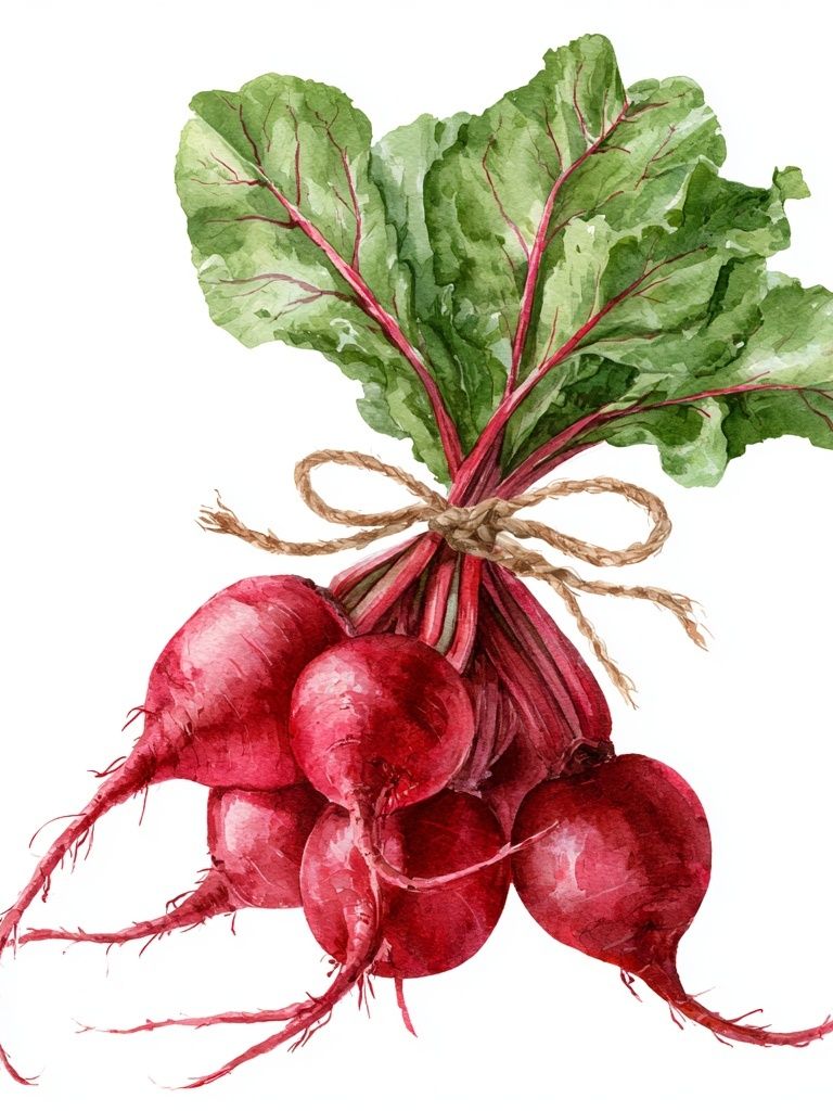 Beetroot Watercolor Botanical Poster. poster detail