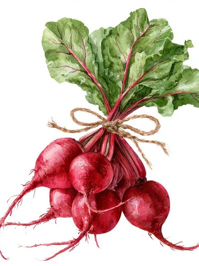 Beetroot Watercolor Botanical Poster.