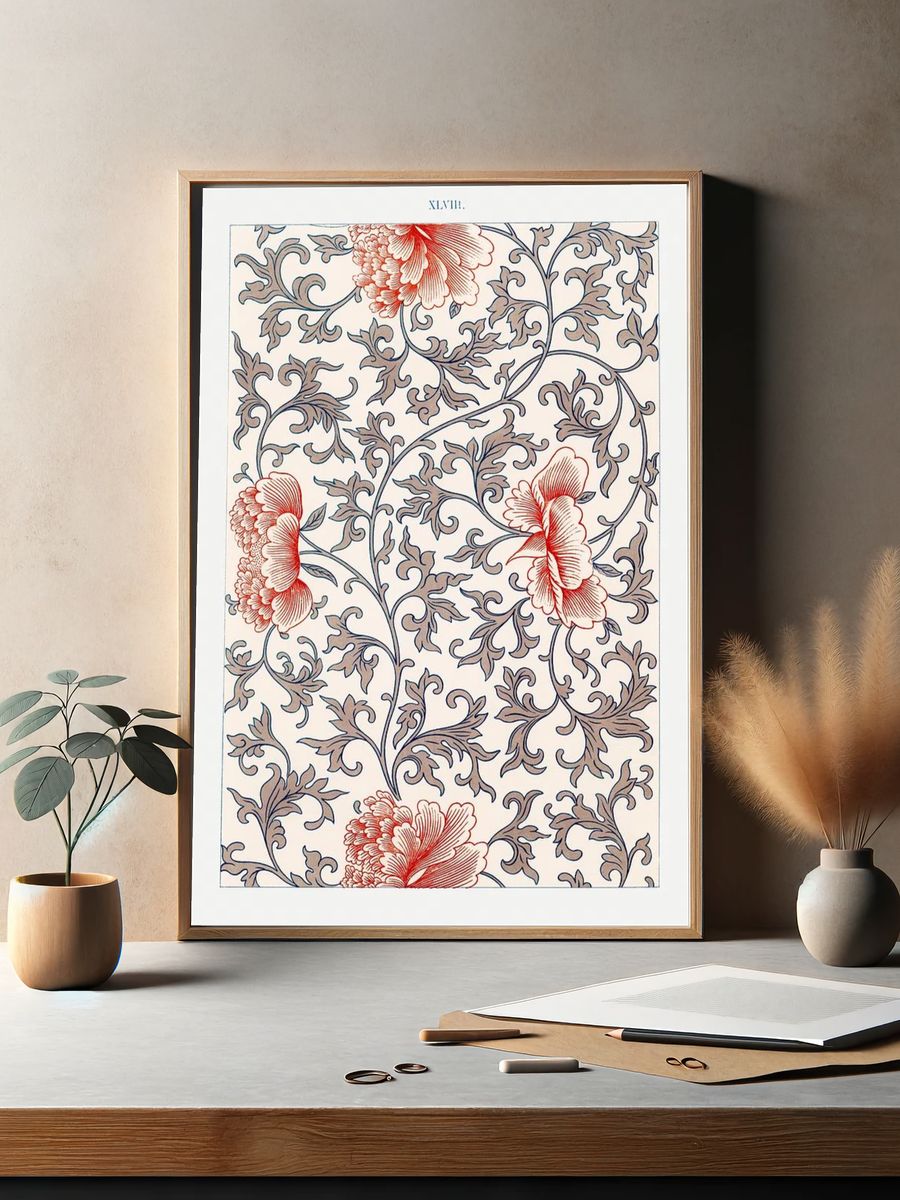 Flower pattern, Examples Chinese Ornament. — room view 2