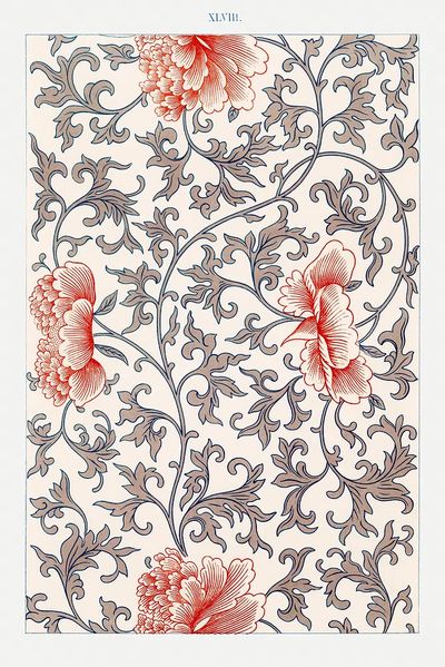 Flower pattern, Examples Chinese Ornament.