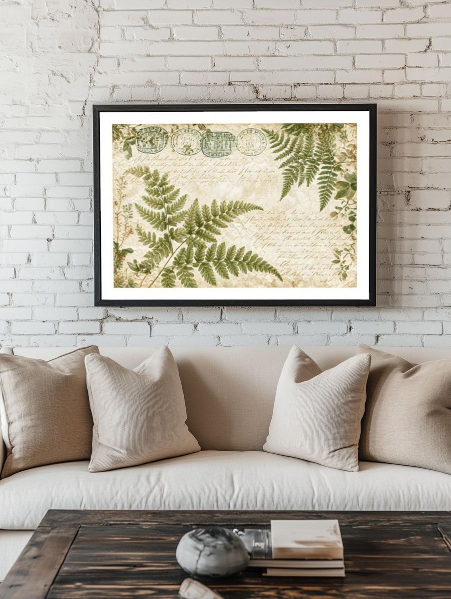 Fern Botanical Vintage Print. — room view 1