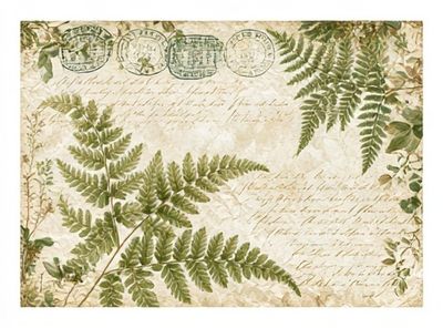 Fern Botanical Vintage Print. poster