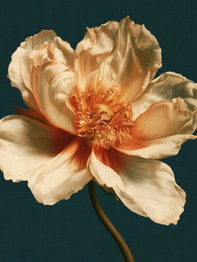 Cream Peony Botanical Poster. poster