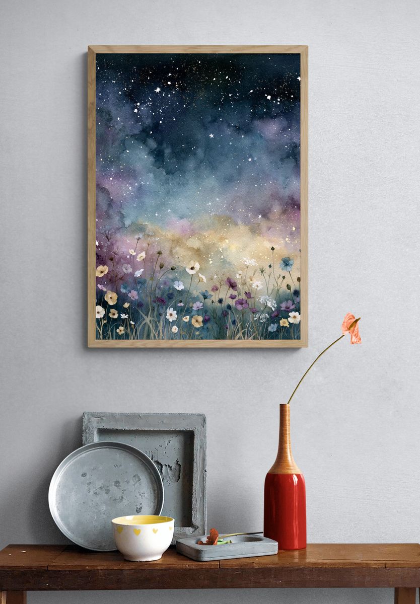 Starry Wildflower Meadow Print. — room view 3