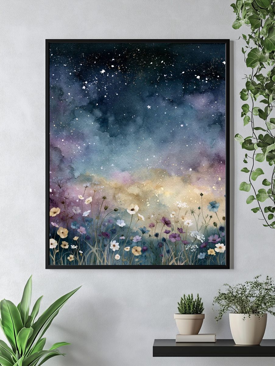 Starry Wildflower Meadow Print. — room view 4
