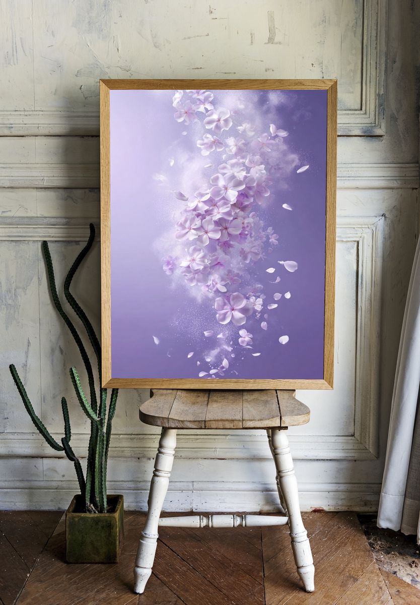 Lilac Blossom Drift Print. — room view 1