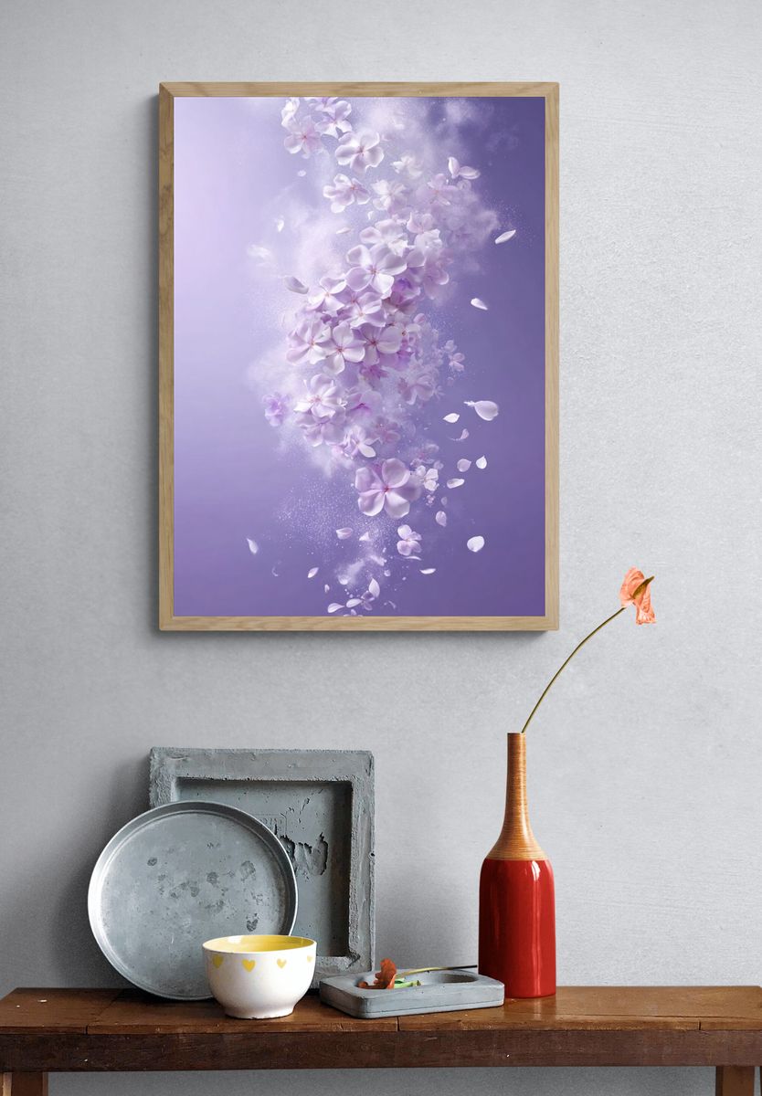 Lilac Blossom Drift Print. — room view 3