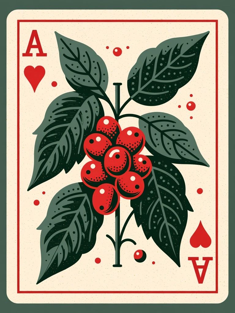 Coffee Plant Playing Card Poster. poster — botanical art