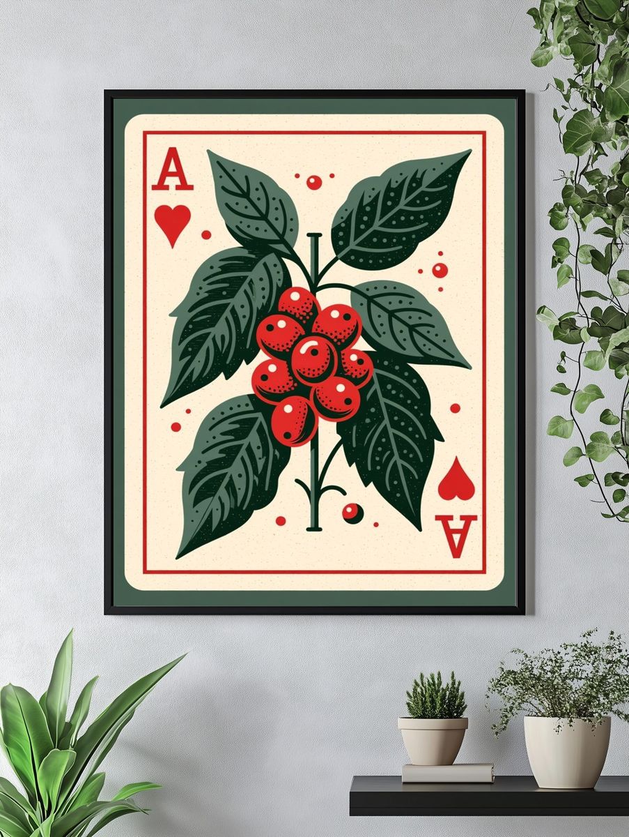 Coffee Plant Playing Card Poster. — room view 4