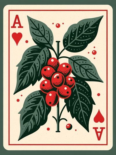 Coffee Plant Playing Card Poster.