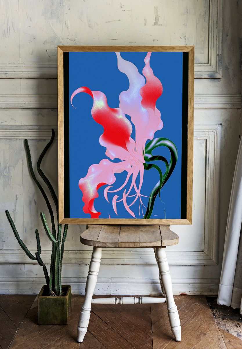 Abstract Floral Bloom Poster. room preview