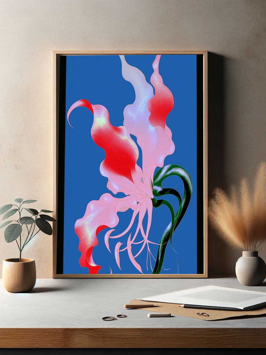 Abstract Floral Bloom Poster. — room view 2
