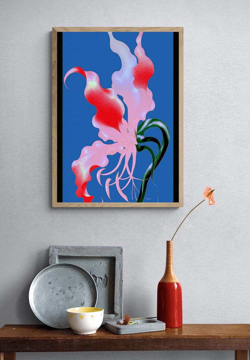 Abstract Floral Bloom Poster. — room view 3