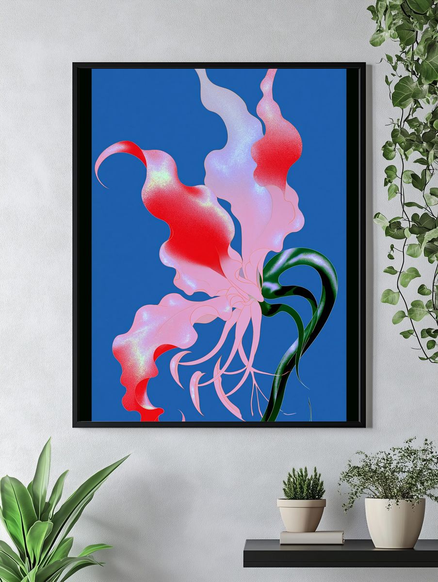 Abstract Floral Bloom Poster. — room view 4